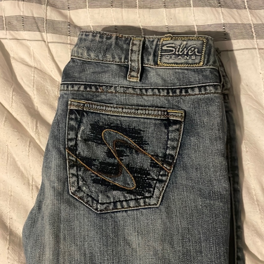 Size 32 silver flare jeans